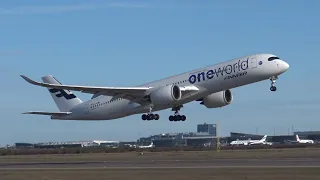 4K| Juneyao Air B787 & Finnair A350s At Helsinki Airport