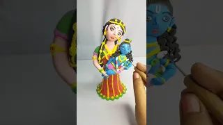 DIY Clay Yashoda Maiya & Little Krishna Idol #shorts