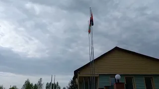Торжественный ритуал подъема Государственного флага в Пинском центре