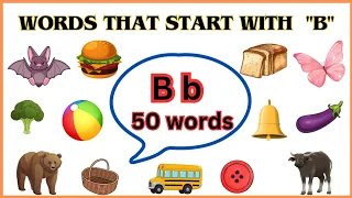 Words that starts with B | Letter B words for Kids | Phonics | Letter sound B