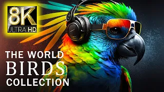 1 Hours The World of Birds Collection in 8K TV 60fps ULTRA HD | 8K Nature Sound with Relaxing Music