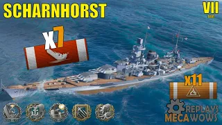 Scharnhorst 7 Kills & 75k Damage | World of Warships Gameplay