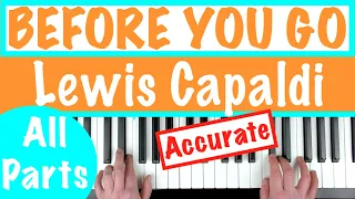How to play BEFORE YOU GO - Lewis Capaldi Piano Chords Tutorial