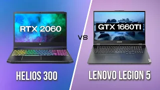 lenovo legion 5 vs acer predator helios 300 - RTX 2060 vs 1660TI (2021)