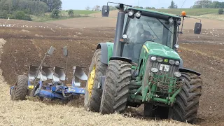 John Deere 8530 in the field ploughing w/ 7-Furrow Överum Plough | PURE SOUND | DK Agriculture