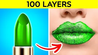 EXTREME CHALLENGE 100 LAYERS || 100 layers of everything by 123GO! GLOBAL