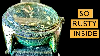 how to restore an 80 year old Rusty watch - BACK FROM THE DEAD -  ww2 asmr rust