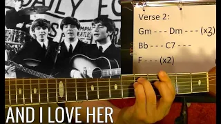 And I Love Her by The Beatles - Guitar Lesson