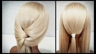 Быстрая прическа из резинок для самой себя.A quick hairstyle for yourself from elastic bands