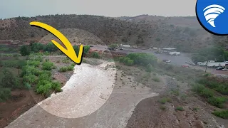 BIGGEST Craziest Flash Flood Front Wall Intercept in Rimrock Arizona