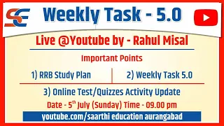 Weekly Task 5.0 and RRB Study Plan