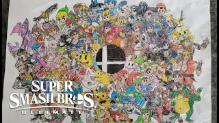 Drawing All 74 Super Smash Bros Ultimate Characters