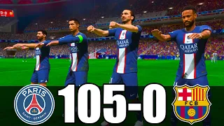 FIFA 23 | RONALDO, MESSI, MBAPPE, NEYMAR, ALL STARS | PSG 105 - 0 FC BARCELONA | UCL FINAL