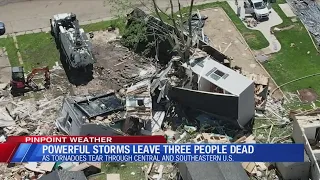 Tornados leave three people dead in Central & Southeastern U.S.