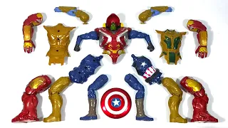 Merakit Mainan Captain America vs Hulk Buster vs Thanos Armor Avengers Superhero toys