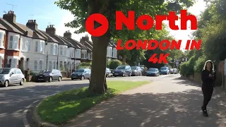 Walking in the suburbs of North London, UK 🇬🇧 (4K Ultra HD) Walking Tour