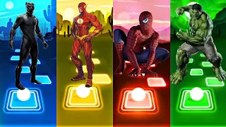Tiles Hop EDM Rush - Black Panther vs Flash vs Spiderman vs Hulk 💥