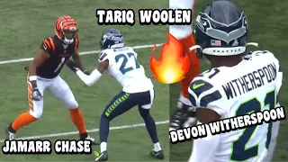 Ja’Marr Chase Vs Devon Witherspoon & Tariq Woolen 🔥 (WR Vs CB) Seahawks Vs Bengals 2023 highlights