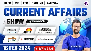 16 February ‍2024 Daily Current affairs | Current Affairs Today | The Hindu Analysis by Bhunesh Sir