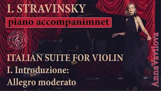 Suite Italienne for Violin and Piano, Allegro Moderato  by  Stravinsky (piano accompaniment)