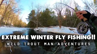 Extreme Winter Fly Fishing: Pennsylvania Mountains Class A Wild Trout Stream