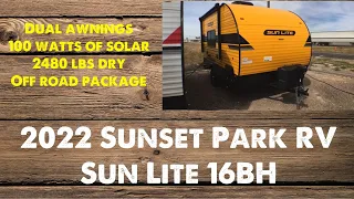 2022 Sunset Park RV Sun Lie 16BH