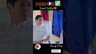 Toni Talks: PBBM🇵🇭 Grabe mga tanungan😍😲excited sa mga sagot🥰 #shorts #pbbm #tonitalks #marcos