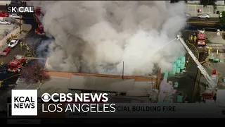 3-alarm fire at commercial building in Lynwood