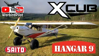 Hangar 9 Xcub bushwheel landing practice Saito fg 57ts