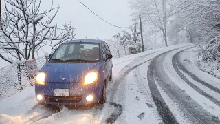 Chevrolet Spark 1.0 SE kar lastiksiz güzel performans..#chevrolet #spark #matiz #kar #snow #snowing