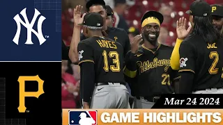 New York Yankees Vs. Pittsburgh Pirates GAME HIGHLIGHTS 03/24/2024 | MLB Spring Traning 2024