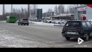 Bear chases man down busy street || Viral Video UK