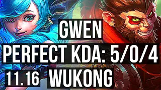 GWEN vs WUKONG (TOP) | 5/0/4, 300+ games | BR Master | v11.16