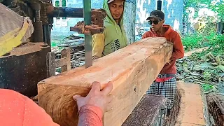 Extraordinary Skills‼️Teak Wood Material Blocks,-Assembled Slender SAWS