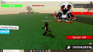 Roblox VHS Sans Chase in Slap Battles Hightlighted (fanmade glove "VHS" by GamerIshanDust_hack)