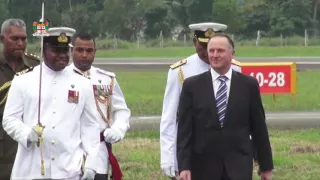 New Zealand Prime Minister Honourable John Key arrives in Nausori Airport, Fiji.