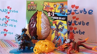 Mega Construx 2 in 1 BREAKOUT BEASTS! Fusion beast rare kit, toy review, with slime!!!!