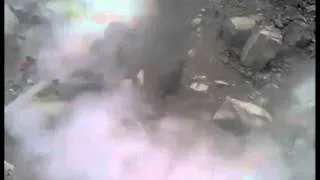 Excavator Causes a Huge Rockslide