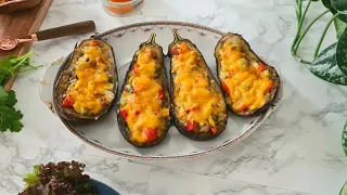 Stuffed Eggplant NO Meat | Stuffed Eggplants Recipe | Baked Eggplant in Oven