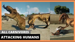 Jurassic World Evolution 2: ALL CARNIVORES ATTACKING HUMANS