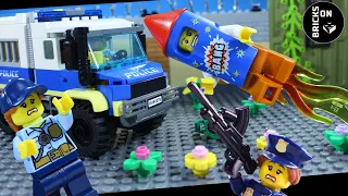 Rocket Prison Escape Prisoner Transporter Busting out Prison Break Jail Escape Fail Lego Police City