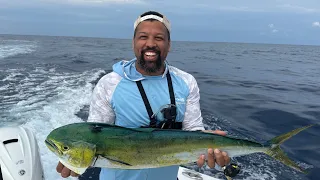 Catching mahi 70 miles off Charleston shore! (Language)