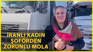 İranlı Kadın TIR Şoförü, Erzurum'da 'Kar' Molası Verdi