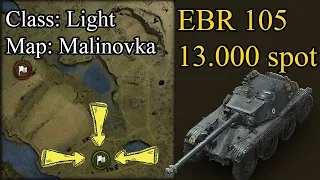 How to play EBR 105 in South of Malinovka - 13k spot gameplay