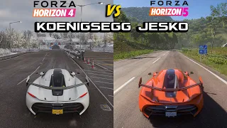 Forza Horizon 5 VS Forza Horizon 4 - Engine Sound comparison Koenigsegg Jesko (stock)