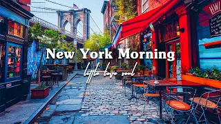New York Morning Coffee Shop Ambience with Positive Bossa Nova Music for Studying, Work, Relax