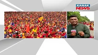 Thousands Of Anganwadi Workers On Protest Demanding Hike And Govt. Employee Status In Bhubaneswar