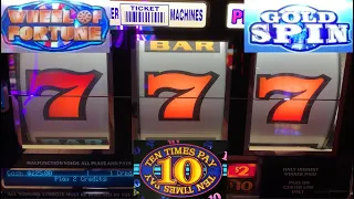 NICE! WHEEL OF FORTUNE GOLD SPIN DELUXE + TEN TIMES PAY SLOT PLAY FROM WESTGATE IN LAS VEGAS!