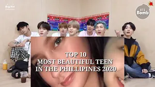 BTS REACTION TO TOP 10 MOST BEAUTIFUL FILIPINA TEENS ACTRESS 2021