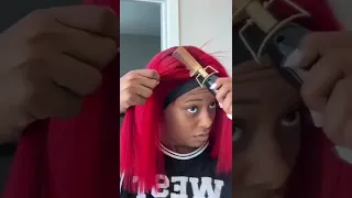 ❣️Silky red lace frontal bob wig review | Color giving✨💯#wigs #wiginstall #blackgirlmagic #fyp